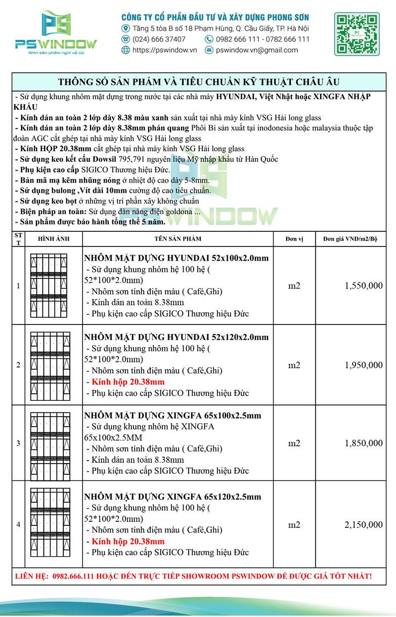 Báo giá thi công vách kính mặt dựng Hyundai tốt nhất