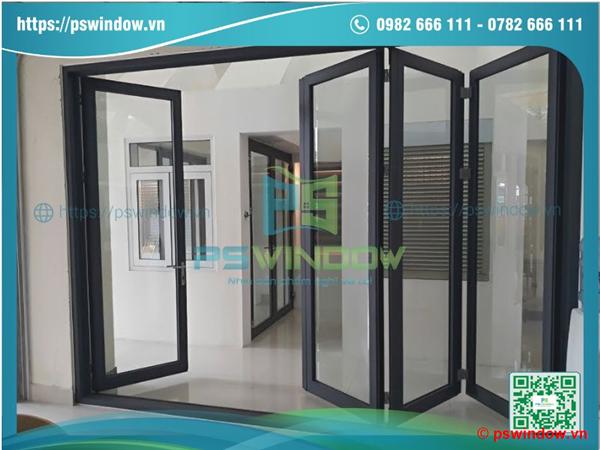 Hình ảnh Cửa đi xếp trượt nhôm Maxpro