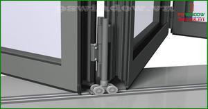 Hình ảnh bản lề ray dưới cửa đi xếp trượt nhôm Xingfa