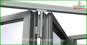 Hình ảnh bản lề ray trên cửa đi xếp trượt nhôm Xingfa