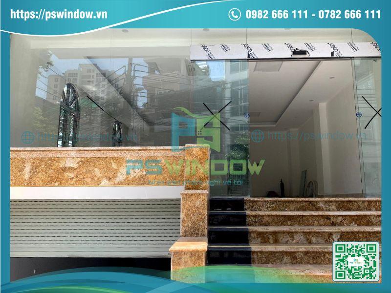 Cửa kính tự động mặt tiền công trình