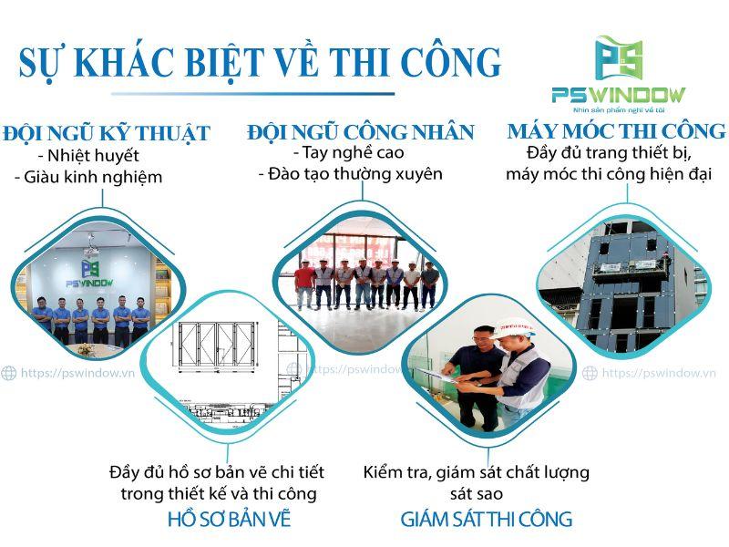 Khác biệt về thi công của Pswindow