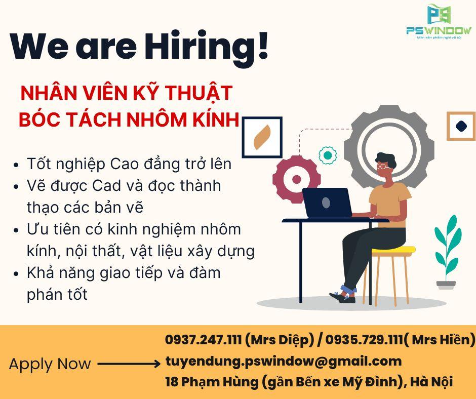 Hình ảnh Tuyển dụng nhân viên thiết kế bóc tách nhôm kính