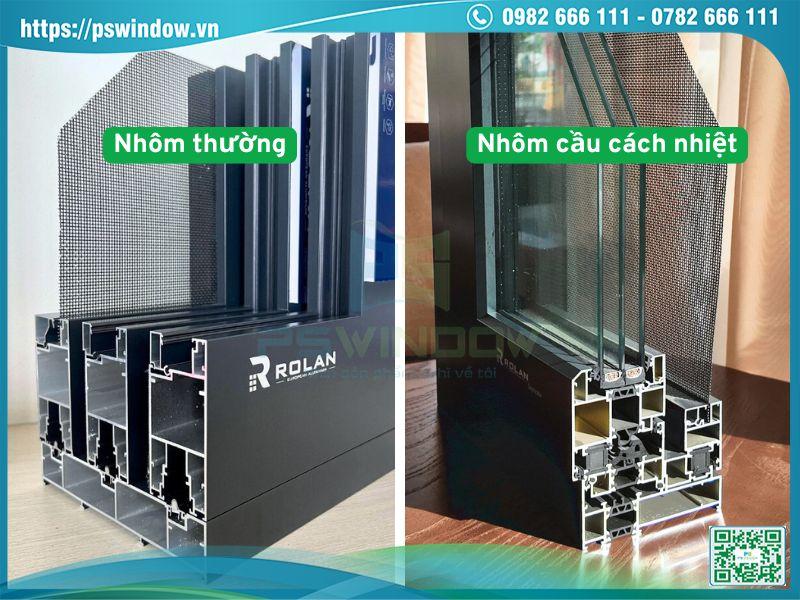 Cấu tạo nhôm thường vs nhôm cầu cách nhiệt