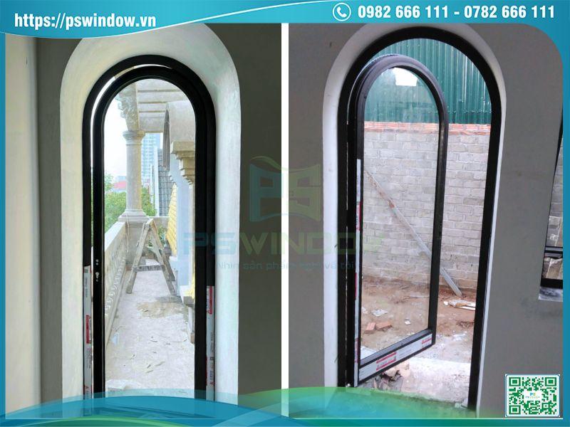 Cửa đi mở quay Xingfa 1 cánh uốn vòm