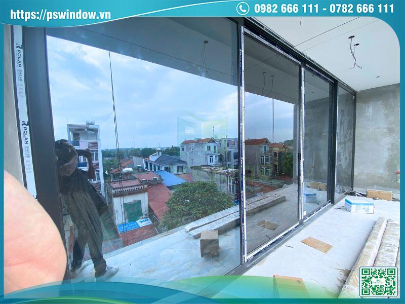 Cửa nhôm cầu cách nhiệt Rolan 4 cánh mở lùa