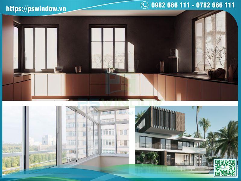 Cửa nhôm Holcom hệ cửa sổ mở trượt tối ưu diện tích