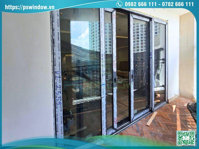 Cửa nhôm Schuco cầu cách nhiệt Pswindow lắp đặt cho căn hộ cao cấp