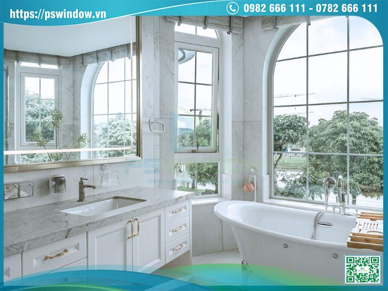 Cửa nhôm uốn vòm Maxpro kính hộp cách âm cách nhiệt