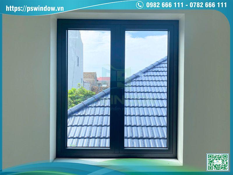 Cửa sổ 2 cánh mở quay nhôm Xingfa xám đá