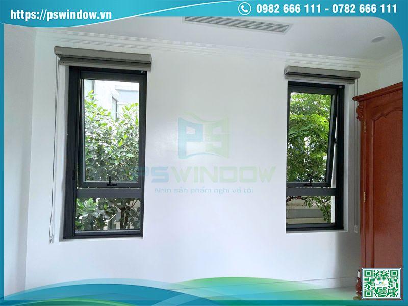 Cửa sổ mở hất 1 cánh fix dưới nhôm Xingfa