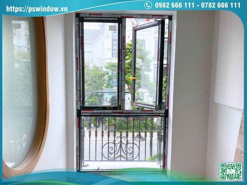 Cửa sổ mở quay 2 cánh Xingfa kết hợp vách kính fix dưới