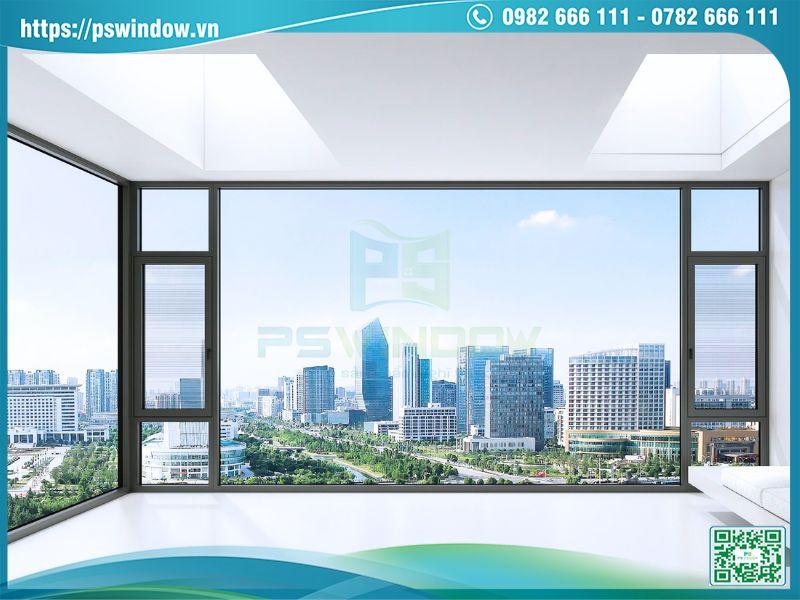 Cửa sổ nhôm có lưới chống muỗi tích hợp