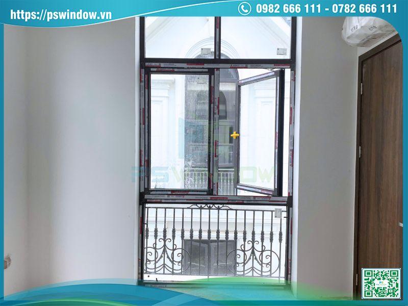 Cửa sổ Xingfa mở quay 2 cánh vách fix trên dưới