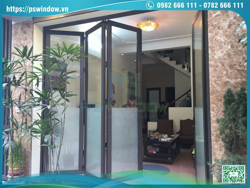 Cửa xếp trượt nhôm Xingfa 4 cánh hiện đại