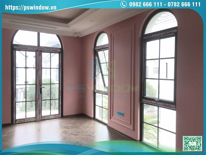 Cửa Xingfa uốn vòm thiết kế tinh tế, thẩm mỹ, tối ưu ánh sáng