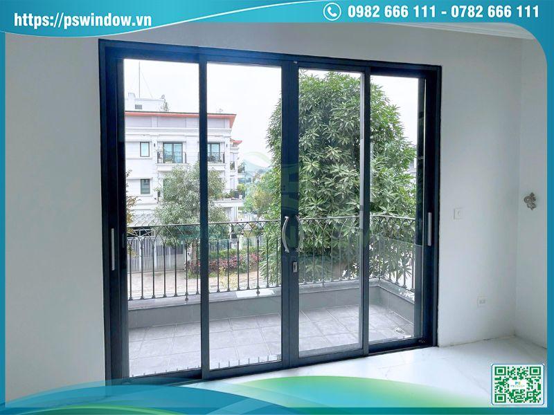 Cửa Xingfa xám đá dùng kính hộp cách âm cách nhiệt và phụ kiện Cmech bền đẹp