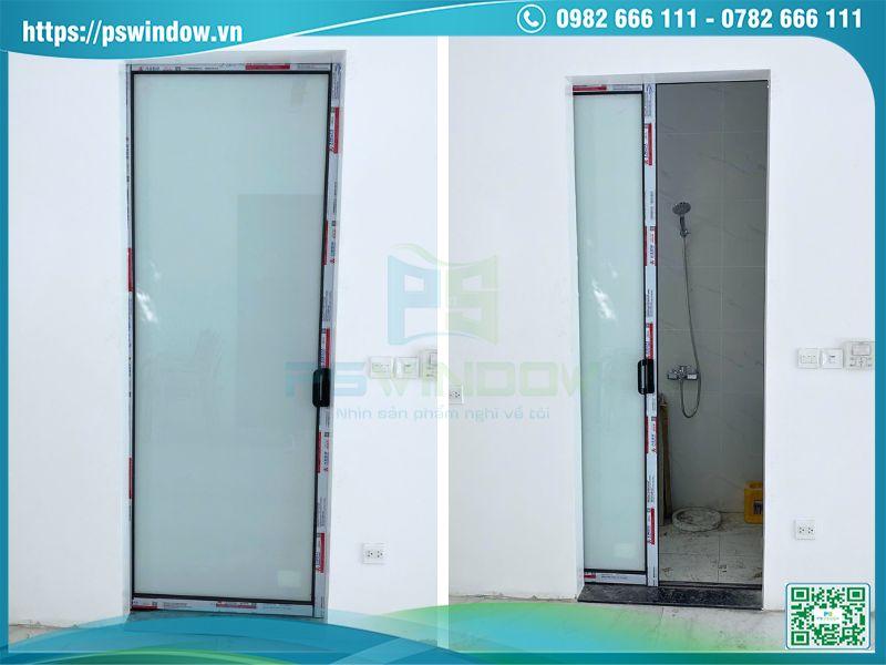 Mẫu cửa lùa 1 cánh nhôm Xingfa kính màu trắng