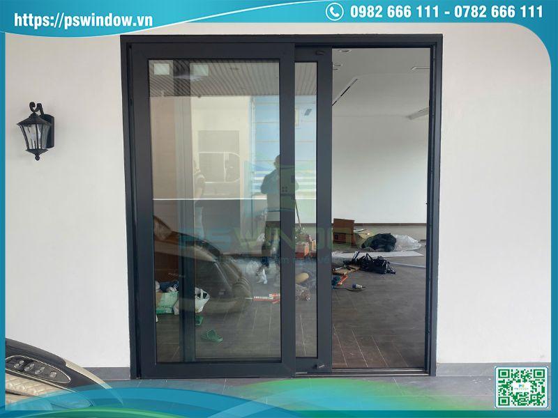Mẫu cửa lùa 2 cánh nhôm kính cao cấp