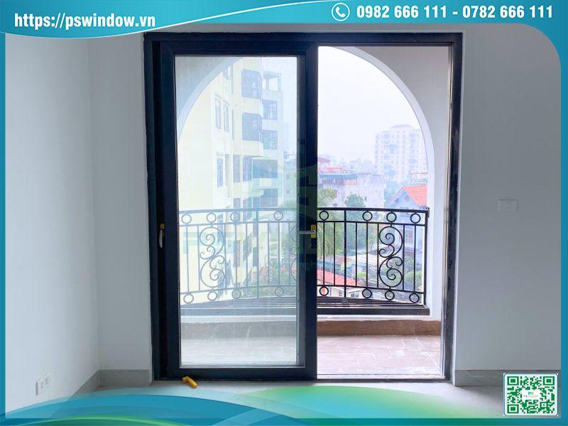 Mẫu cửa lùa 2 cánh nhôm Xingfa cầu phụ kiện Cmech