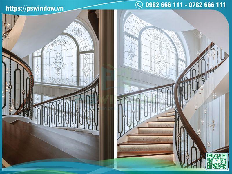 Mẫu vách kính hoa đồng uốn vòm khung nhôm Maxpro sang trọng, đẳng cấp