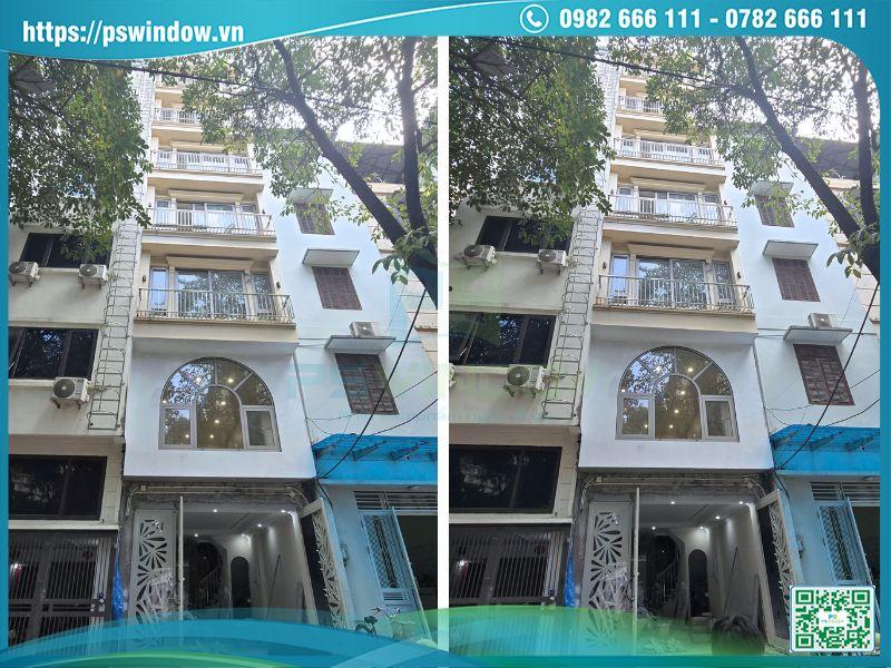 Pswindow lắp đặt cửa nhôm Maxpro uốn vòm tại Hoàng Quốc Việt