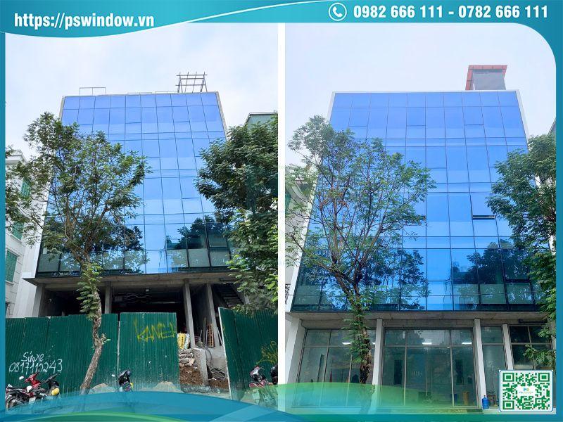 Pswindow thi công mặt dựng Maxpro kính Solar tại Hà Nội