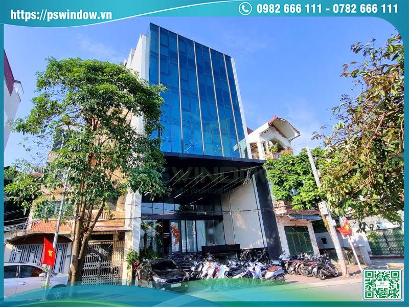 Pswindow thi công vách mặt dựng giấu đố cho văn phòng tại Hạ Đình