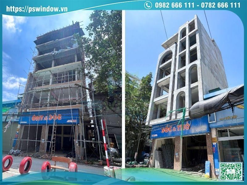 Thiết kế thô của công trình trước khi lắp cửa và vách kính