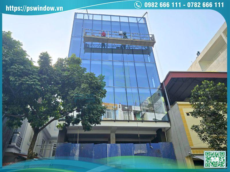 Vách kính mặt dựng giấu đố khung nhôm PMI kính Low-e cao cấp