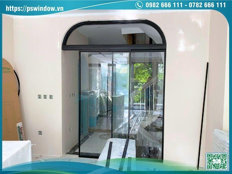 Bộ cửa lùa 2 cánh kiểu slim tinh tế