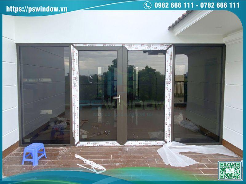 Bộ cửa nhôm cao cấp cách âm cách nhiệt Pswindow lắp đặt