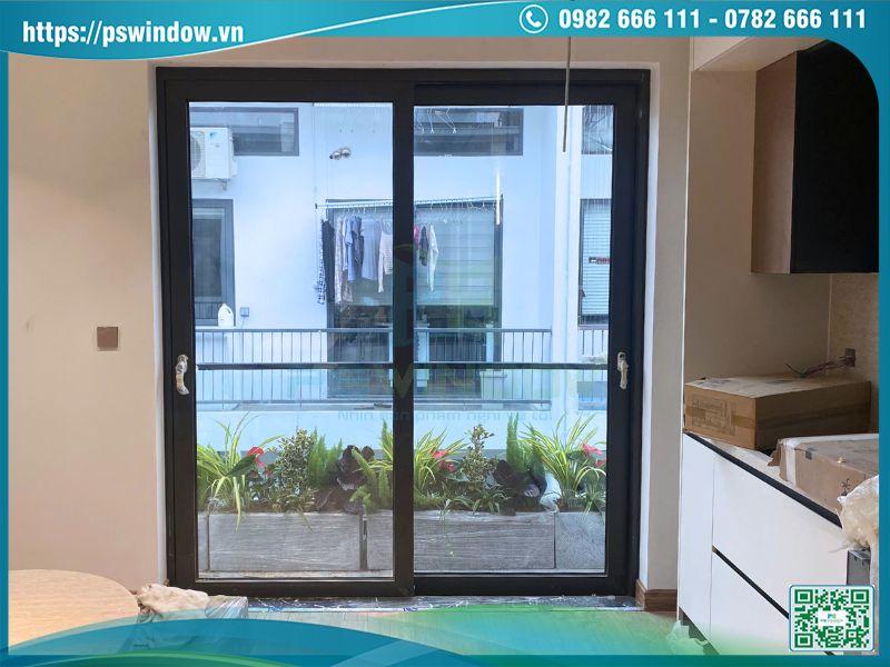 Bộ cửa nhôm Maxpro lùa 2 cánh phụ kiện Roto