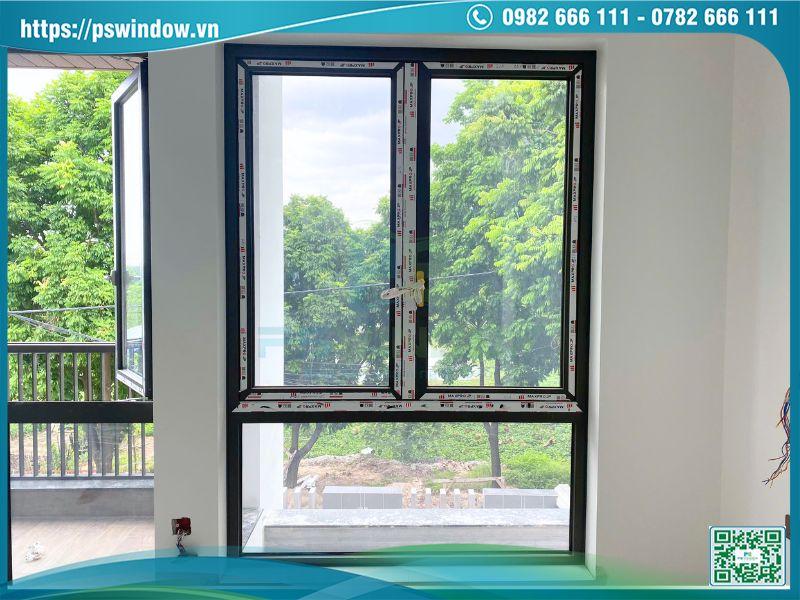 Bộ cửa sổ mở quay 2 cánh fix dưới Maxpro