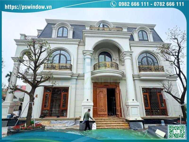 Công trình cửa nhôm Maxpro kính hộp nan nhôm tại Vĩnh Phúc