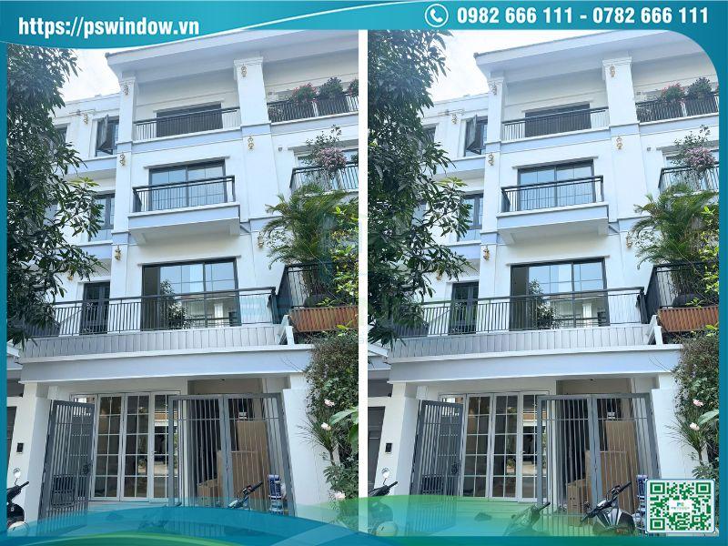 Hình ảnh Thi Công Cửa Nhôm Xingfa Kính Hộp Nan Nhôm Tại KĐT Gamuda 