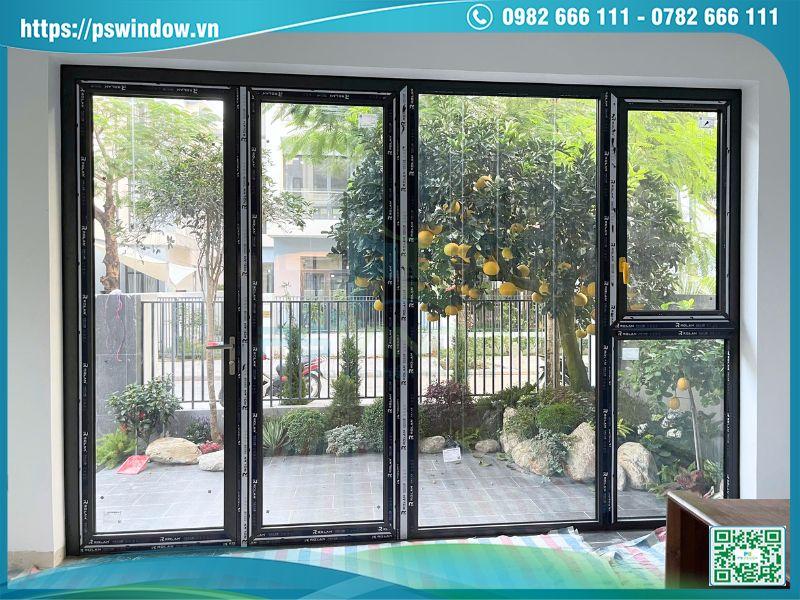 Cửa đi kết hợp cửa sổ mở quay nhôm Rolan cao cấp