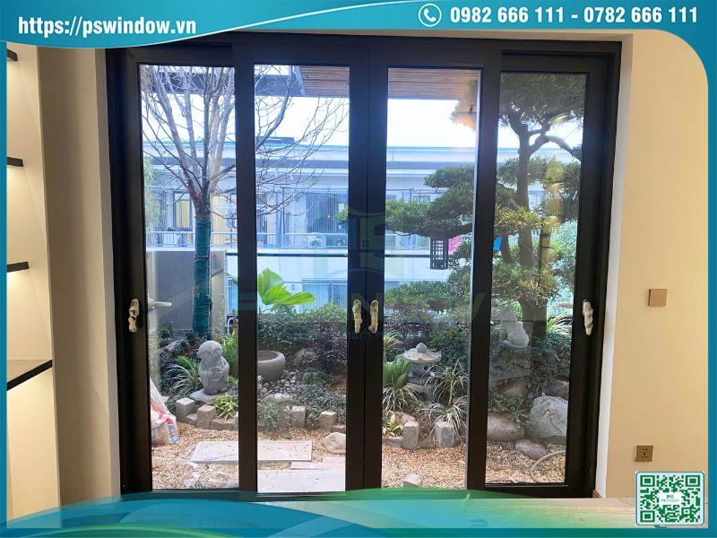 Cửa đi lùa nhôm Maxpro 4 cánh phụ kiện Roto cao cấp