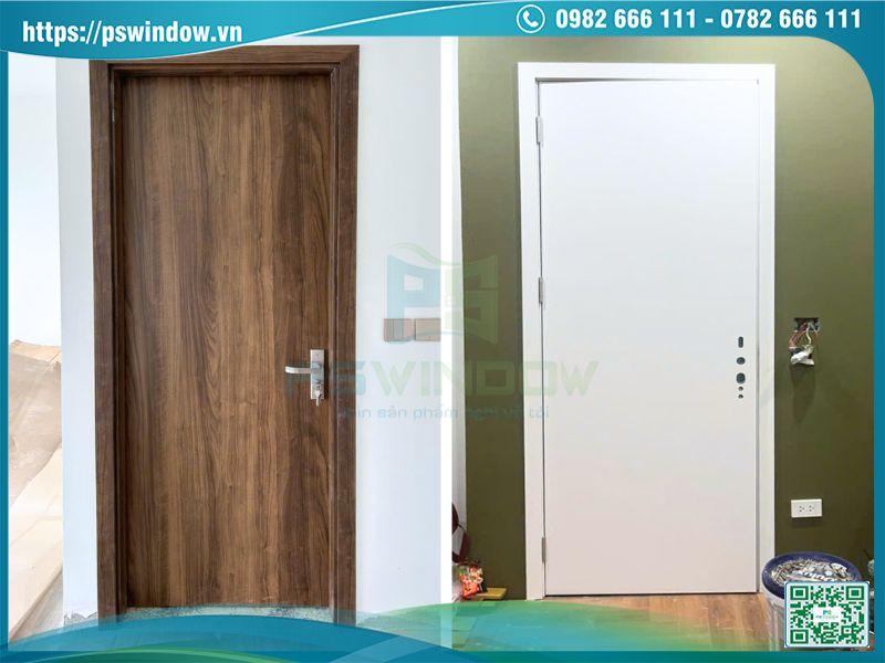 Cửa gỗ nhựa composite phòng ngủ Pswindow lắp đặt