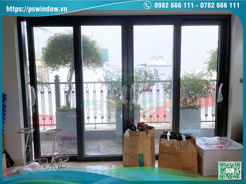 Cửa lùa 4 cánh nhôm Rolan cao cấp cho ban công