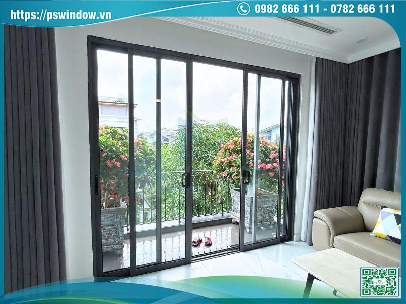 Cửa nhôm kính phòng ngủ 4 cánh lùa Xingfa