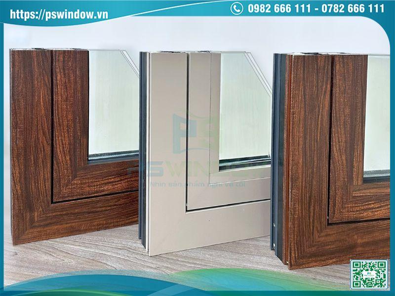 Cửa nhôm Rolan màu vân  gỗ