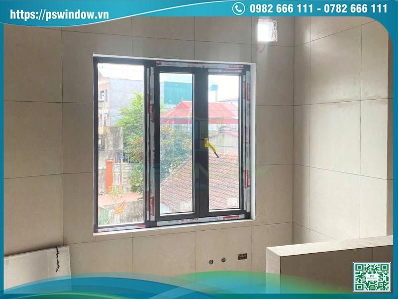 Cửa sổ mở quay Xingfa màu xám đá phụ kiện Cmech cao cấp