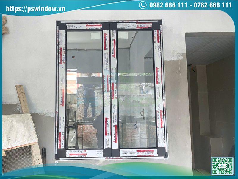 Cửa sổ nhôm Xingfa màu xám đá tinh tế, hiện đại