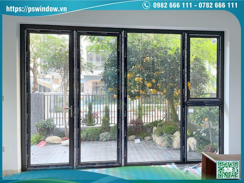Hệ cửa đi kết hợp cửa sổ mở quay nhôm Rolan sơn tĩnh điện
