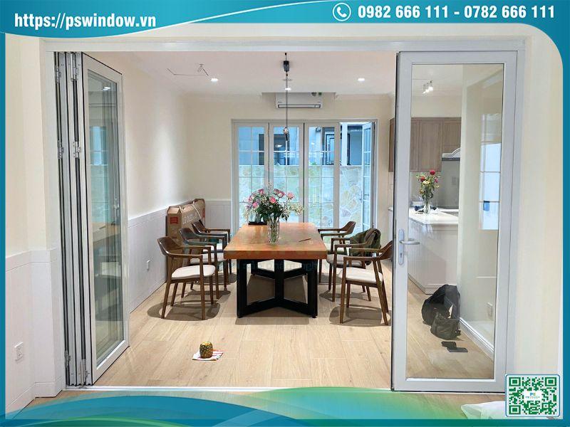 Không gian nhà ở hiện đại tối ưu diện tích với cửa xếp trượt