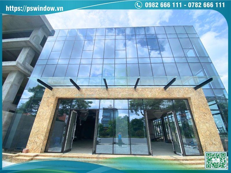 Mặt dựng là kết cấu bao che công trình bằng nhôm và kính