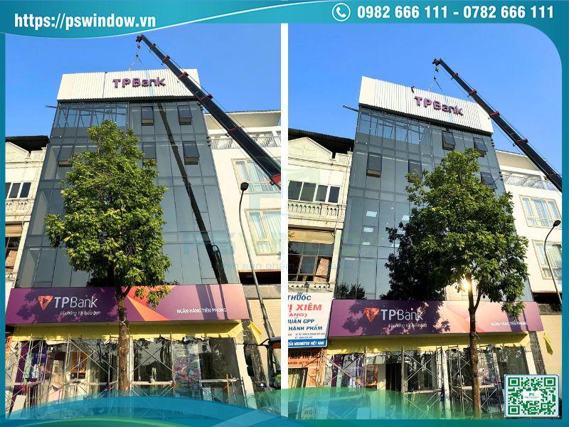 Mặt dựng Xingfa nhập khẩu- kính dán an toàn màu grey