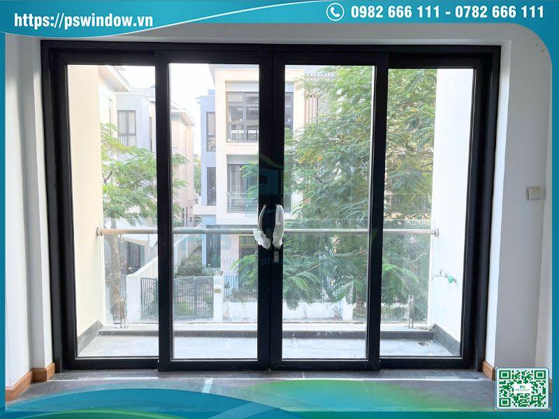 Mẫu cửa lùa 4 cánh nhôm Rolan cao cấp phong cách hiện đại
