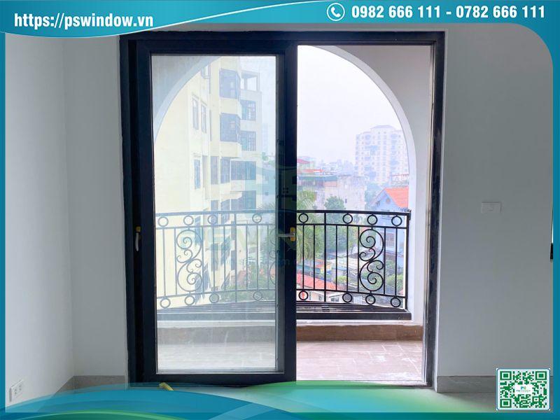 Mẫu cửa nhôm kính phòng ngủ 2 cánh lùa nhôm Rolan